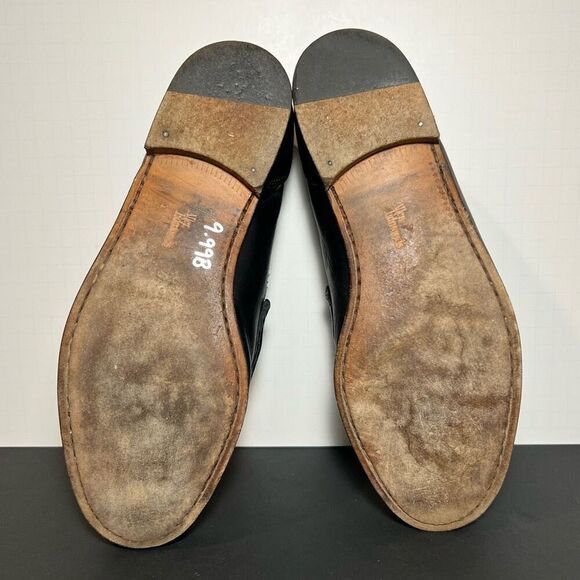 Mens ALLEN EDMONDS Verona II Black Leather Horse Bit Loafers / Size 10 Wide - Picture 7 of 8